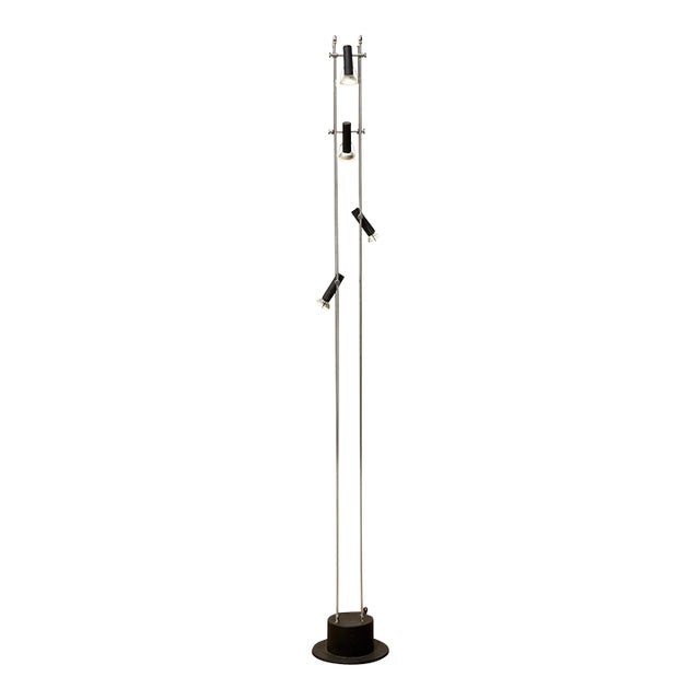 Vintage Italian Adjustable Multi-Light Chrome Floor Lamp For Sale