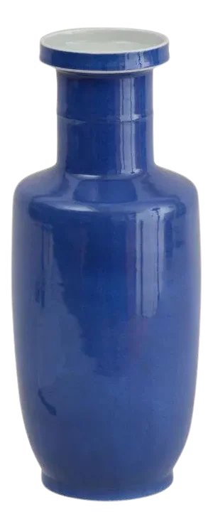 19th Century Chinese Monochrome Porcelain Rouleau Shaped Vase