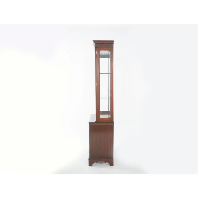 Copper English Mahogany Wood Cabinet Bookcase For Sale - Image 8 of 11