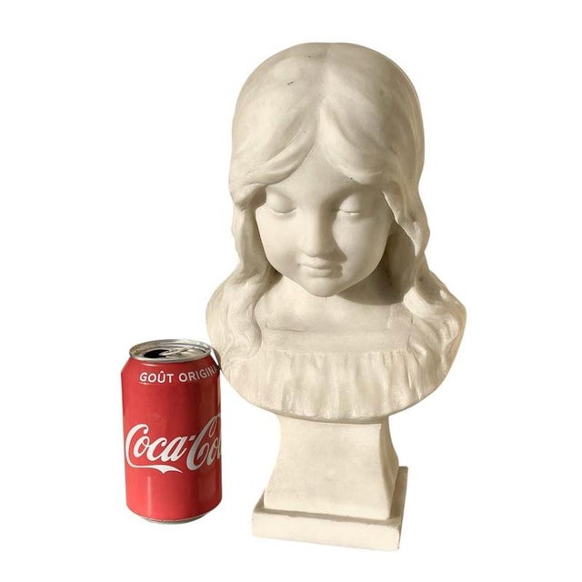 J. Cozlin, Bust of a Little Girl, Marble For Sale - Image 6 of 8