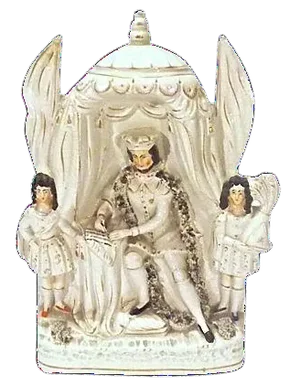 Antique King John Signing Magna Carta Figurine