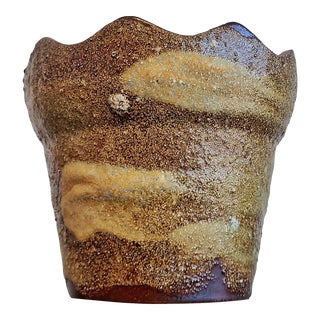 Frothy Textured Marei Keramik 'Nuba D' Decor Cachepot For Sale