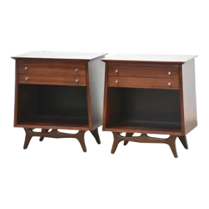 Refinished Mahogany Nightstands by Rway - a Pair