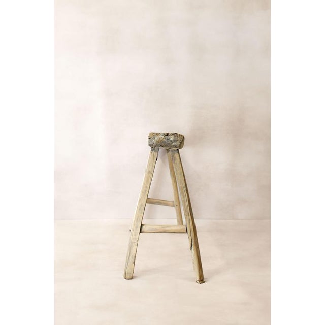 Antique Rustic Elm Bench For Sale - Image 4 of 7