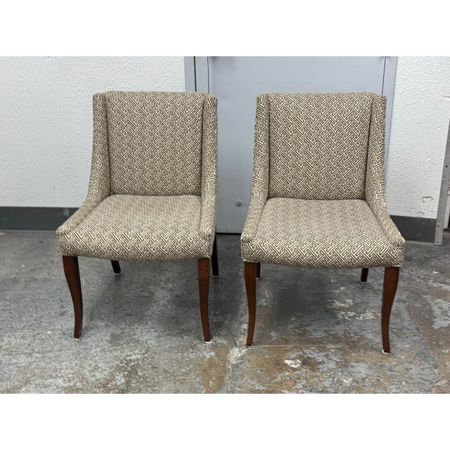 Custom Design Dining Chairs With Splayed Legs, Pair For Sale - Image 11 of 12