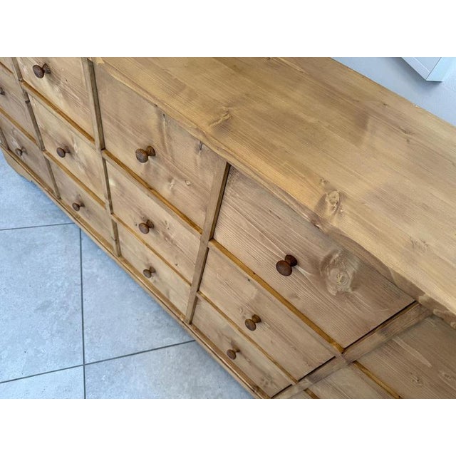 Rustic Apothecary Shop Chest in Softwood For Sale - Image 13 of 16