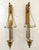 The Antique Brass Hurricane Wall Sconce Pair attributed to Virginia Metalcrafters is a set of two stylish and elegant...