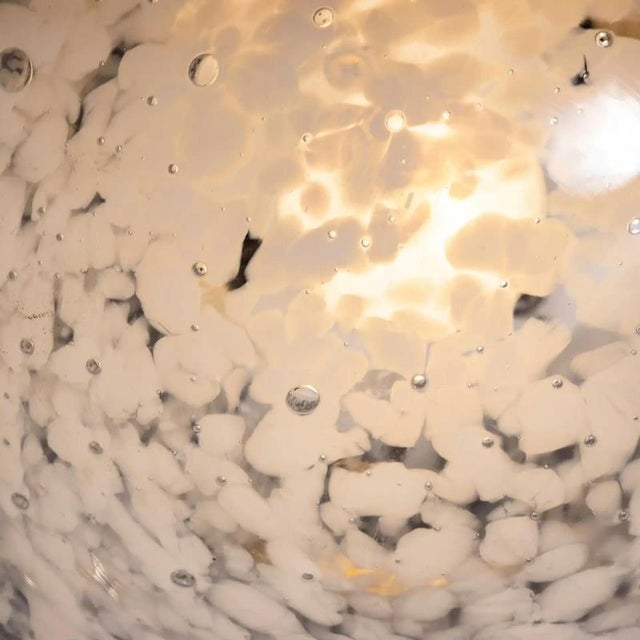 Glass Large White Mottled Goto Glass Pendant Lamp, 1950 For Sale - Image 7 of 10