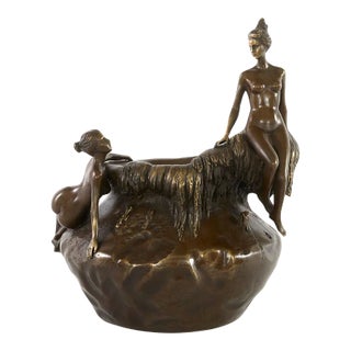 Late 19th Century Art Nouveau Style Bronze Vase For Sale