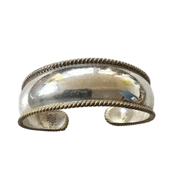 Metal Vintage Sterling Silver (925) Taxco Cuff Bracelet - Stamped For Sale - Image 7 of 7