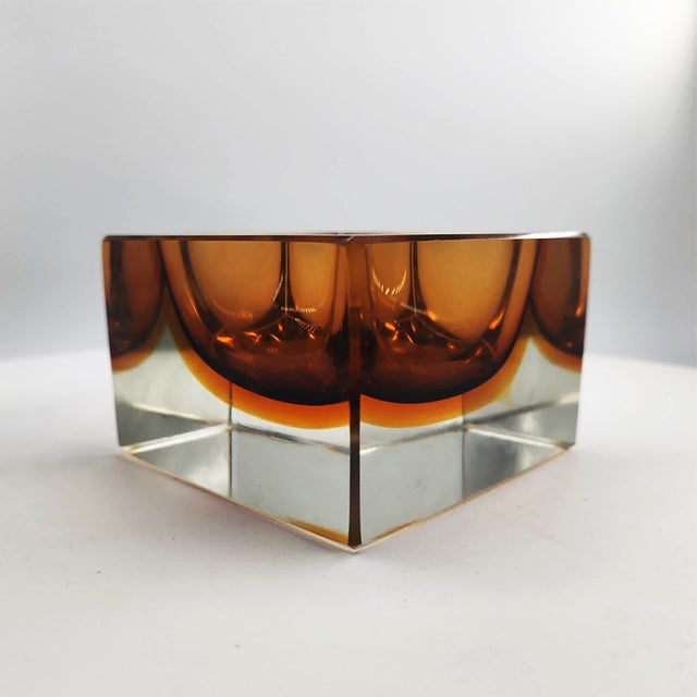 1960s Vintage Square Ashtray in Murano Glass by Flavio Poli for Seguso, 1960s For Sale - Image 5 of 8
