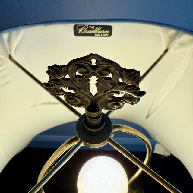 2000 - 2009 Gorgeous Bradburn Gallery Midnight Fern Table Lamp W Butterflies Vintage Style For Sale - Image 5 of 12
