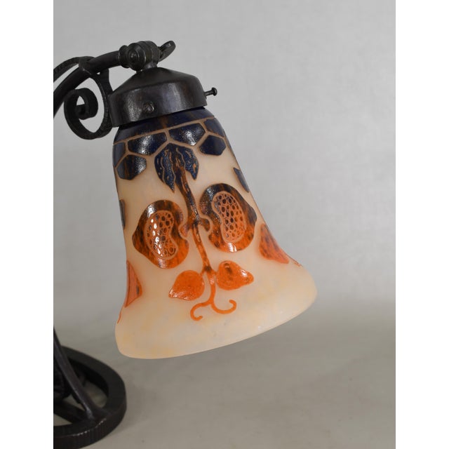 Belgo-French Art Deco Lamp by Carion & Le Verre Francais Schneider - 1920s France For Sale - Image 6 of 15