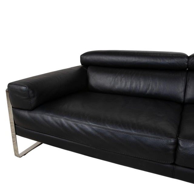 Romeo 2-Seater Sofas in Black Leather and Chrome from Calia, Set of 2 For Sale - Image 9 of 18