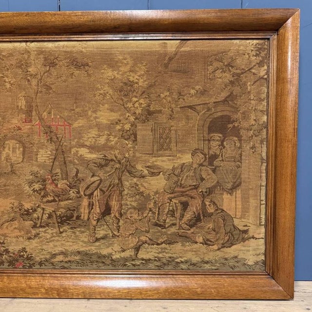 Large Woven Gobelin Tapestry in a Wooden Frame For Sale - Image 9 of 18