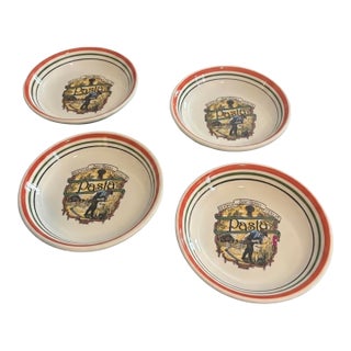 Vintage 1980s Italian Ceramic San Remo Pasta Bowls by Himark - Set of 4 For Sale
