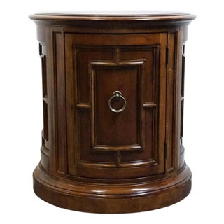 Bernhardt Furniture Solid Cherry Traditional Italian Inspired 28" Round Drum Storage End Table 327-216 For Sale