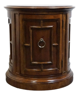 Bernhardt Furniture Solid Cherry Traditional Italian Inspired 28" Round Drum Storage End Table 327-216