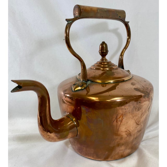 Large Antique Victorian Copper Tea Kettle Made in England Circa 19th Century Chairish
