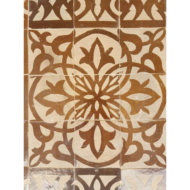 Moroccan Brown/Natural Mosaic 20" Square Table For Sale - Image 4 of 6