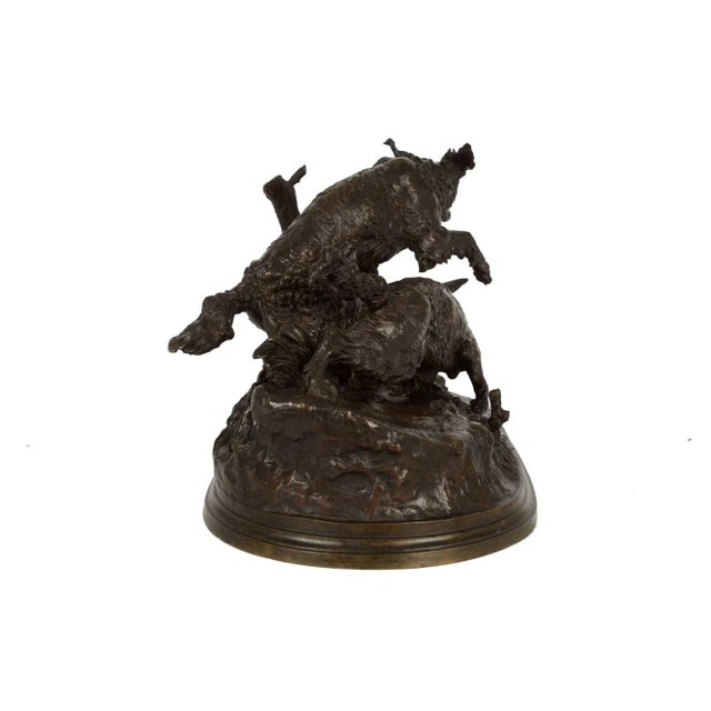 Realism Authentic Atelier Cast Antique Bronze Sculpture of Duck Hunt by Pierre Jules Mene For Sale - Image 3 of 12