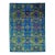 2010s Contemporary Transitional Handmade Wool Rug With Blue and Green Floral Pattern For Sale