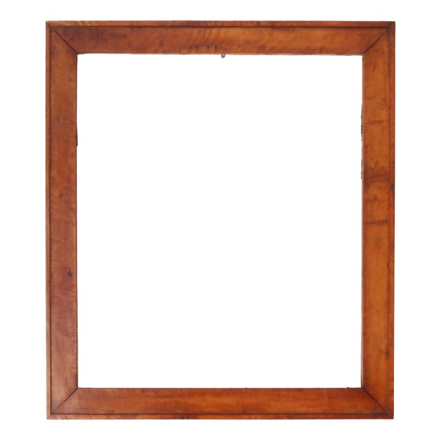 Large Antique English Birds Eye Maple Picture Frame, 1850 For Sale