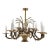 Hollywood Regency Twelve Light Brass Wheat Sheaf Chandelier For Sale