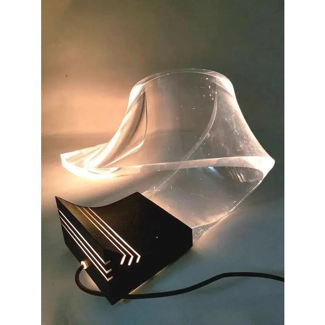 Acrylic Vortex Table Lamp by Gaetano Missaglia, 1970s For Sale - Image 10 of 13
