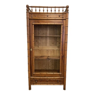 19th Century Faux Bamboo Armoire For Sale
