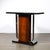 Wood Art Deco Machine Age Console Table in Walnut, Lacquer & Banded Nickeled Supports For Sale - Image 7 of 12