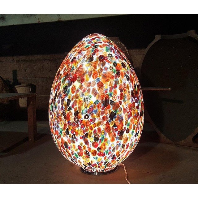 Murano Glass Egg Lamp by 1295 Murano For Sale - Image 4 of 5