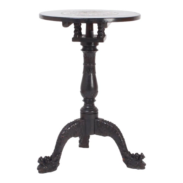 Antique Chinese Carved Rosewood Table or Candle Stand For Sale