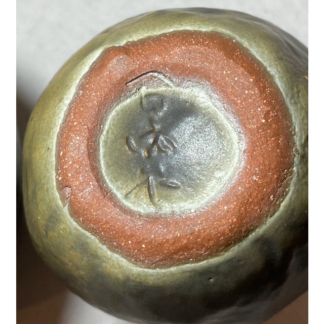 Antique Signed Japanese 3 Piece Studio Green Pottery Teapot Set Sugar Creamer For Sale - Image 18 of 18