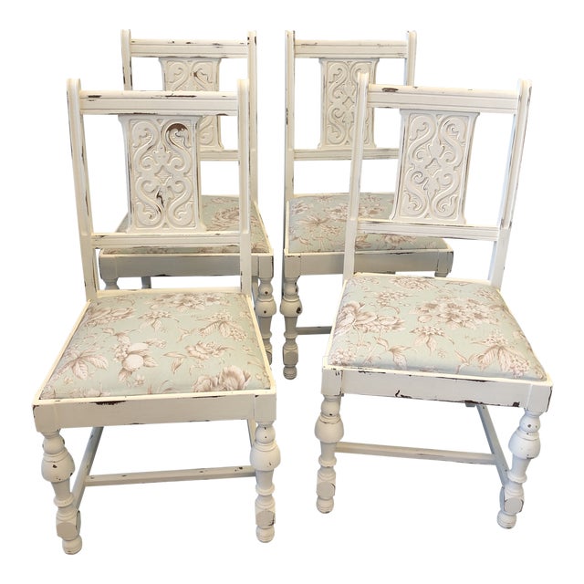 1930s Vintage Shabby Chic Dining Chairs Set of 4 Chairish