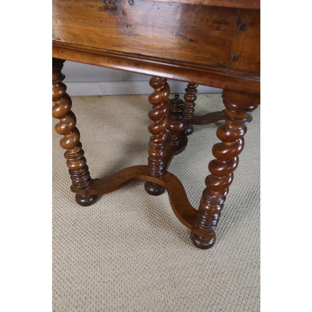 Louis XIII Style Writing Table in Natural Wood For Sale - Image 11 of 12