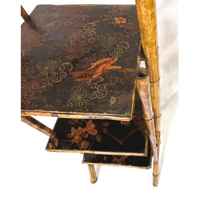 19th Century English "Japonisme" Bamboo 3-Tier Display Stand For Sale - Image 11 of 12