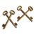 18th Century Pair of Italian Gilded Carved Wood Keys of St Peter For Sale