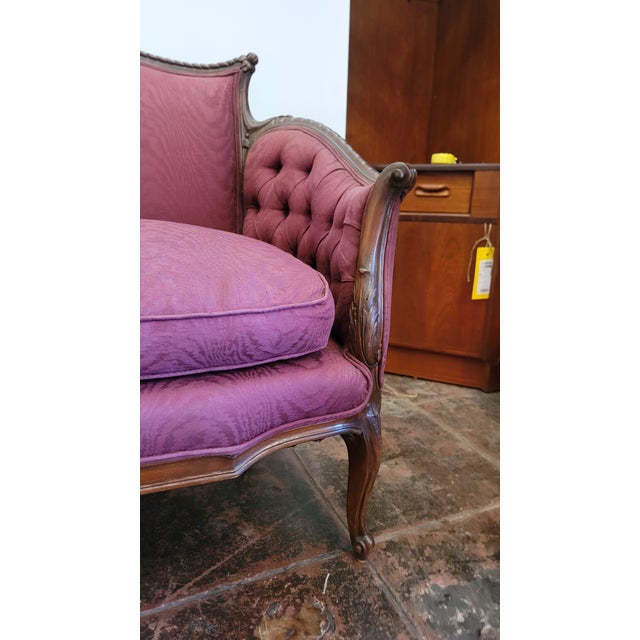 French Carved Walnut Victorian Settee For Sale - Image 9 of 10