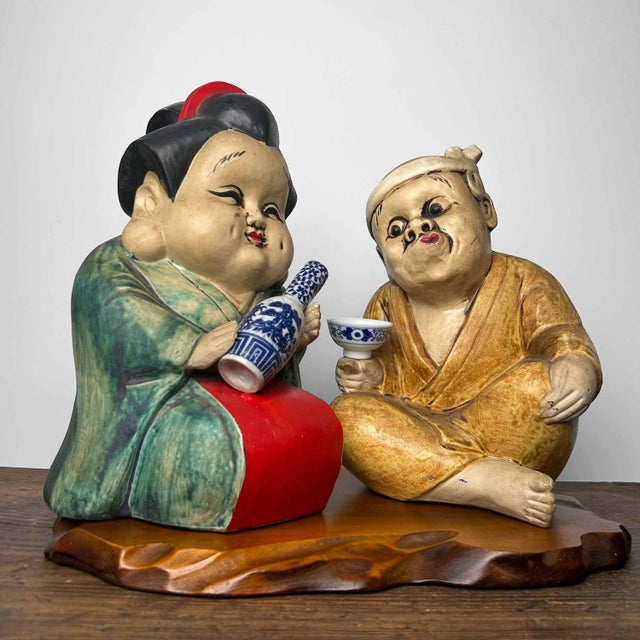 1950s Vintage Japanese Figurines, 1950s, Set of 2 For Sale - Image 5 of 18