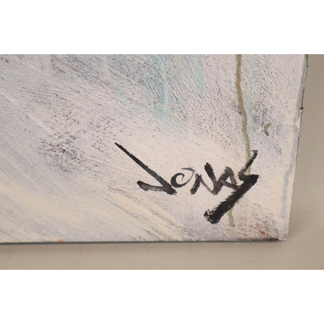Blue Jonas Gerard (1941–2020) – “The Texture of Time I” – Original Signed Mixed Media on Canvas – 42” X 54” For Sale - Image 8 of 12