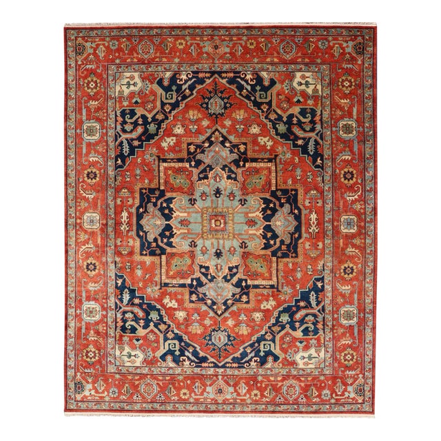 Reproduction Serapi-Heriz Medallion Geometric Carpet by Keivan Woven Arts For Sale