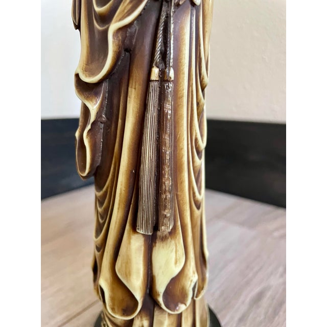 Vintage Carved Shou Lao God of Longevity Statue For Sale In Boise - Image 6 of 12