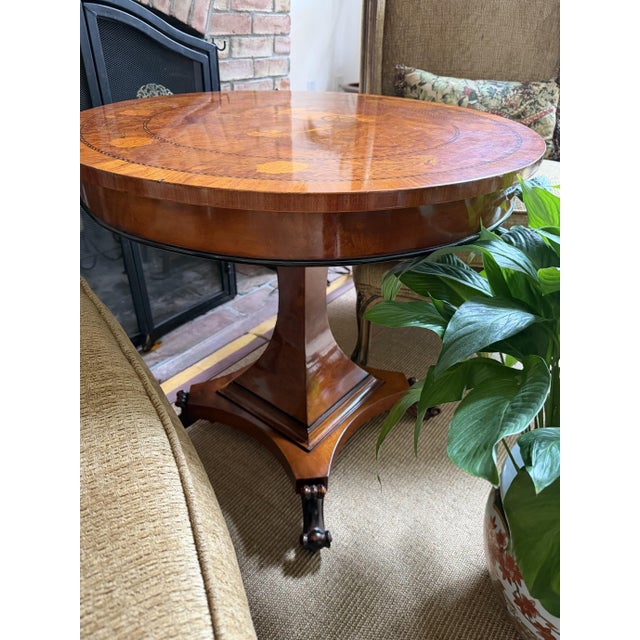 Rho Mobili D’Epoca Italian Burlwood & Marquetry Game Table With Custom Glass Top For Sale - Image 12 of 17