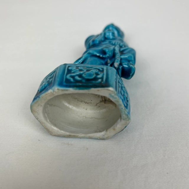 Mid 20th Century Mid 20th Century Turquoise Chinese Warrior For Sale - Image 5 of 7