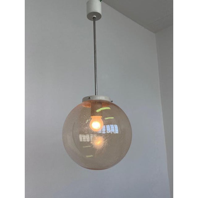 - bubble smoked glass pendant for the glass company osvetlovací sklo valašské mezirici - perfect condition. -...