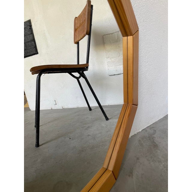 Hexagonal Pine Mirror, 1980s For Sale - Image 15 of 18
