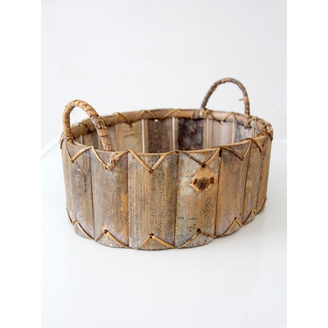 Wood Vintage Bentwood Gathering Basket For Sale - Image 7 of 10