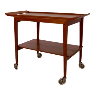 Peter Hvidt for Soborg Mobler Mid-Century Danish Modern Teak Bar Cart For Sale