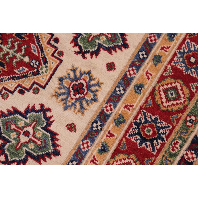 Boheo Chic Kazak Tribal Beige/Red Wool Rug - 4'0''x6'0'' For Sale In New York - Image 6 of 10